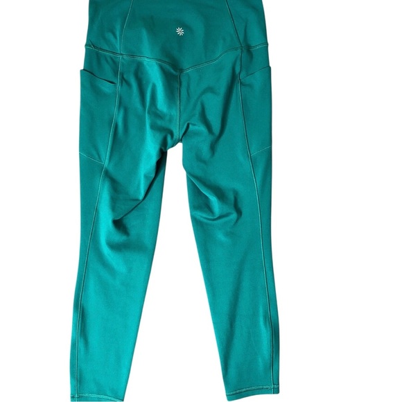 Athleta 2Pr Bundle leggings Sz S Black Green Capris Ankle Salutation Stash 7/8 - Picture 4 of 11